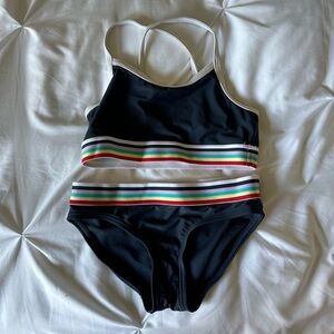 Abercrombie Kids Black Rainbow Band Bikini